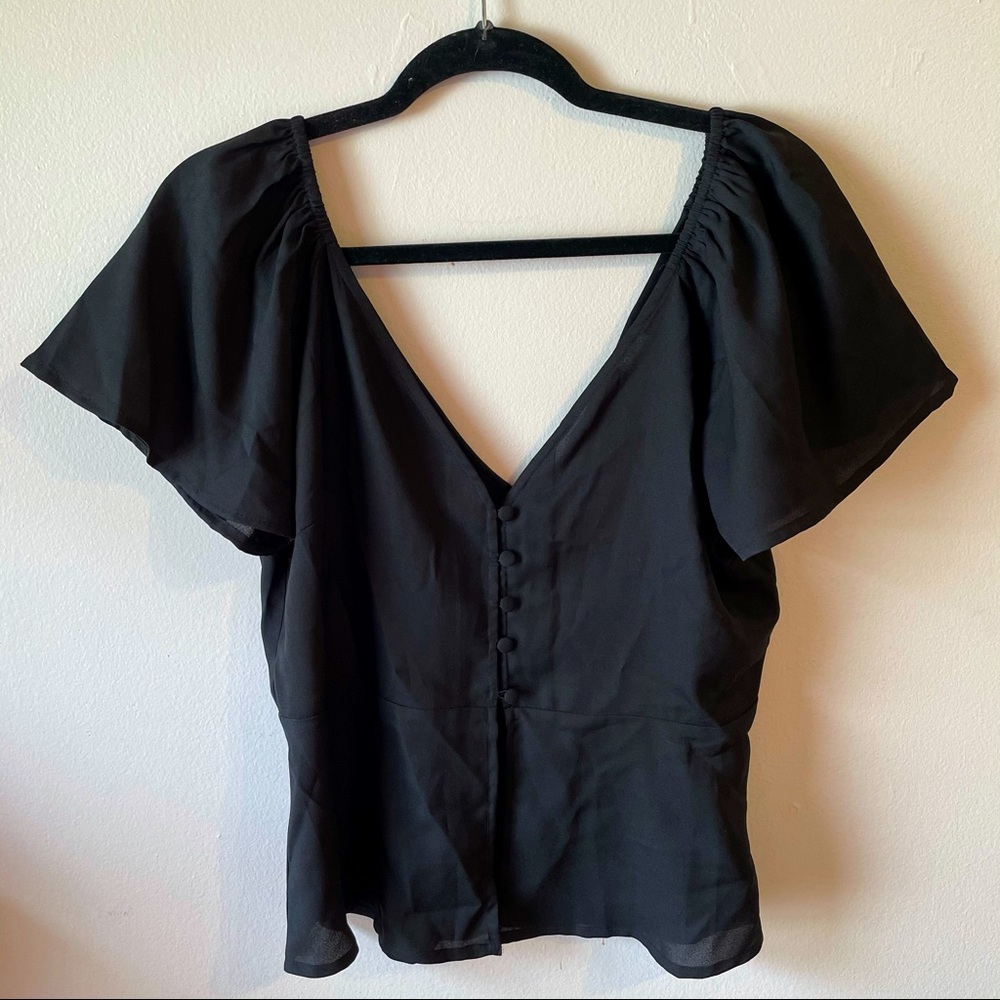 ASOS DESIGN Waisted Button Front Top